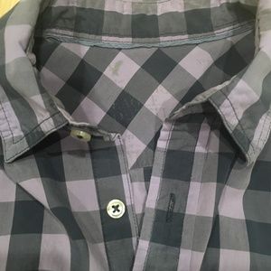 Purple checkered American Eagle button down shirt
